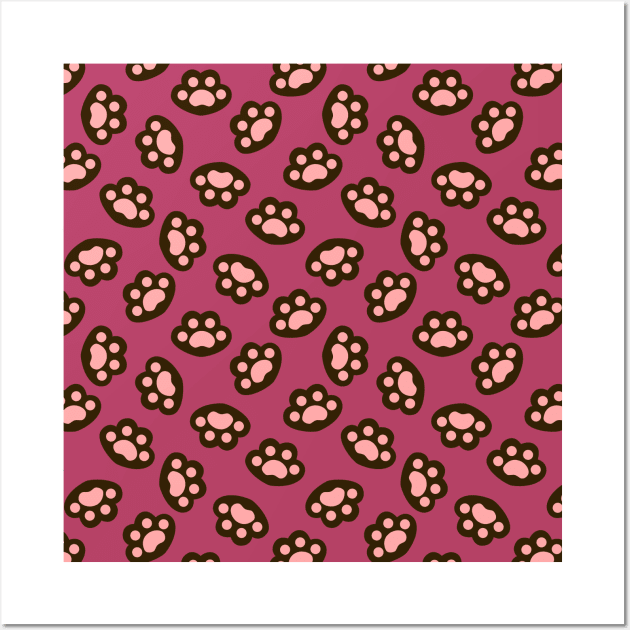 Black cat paws pattern Wall Art by UniFox